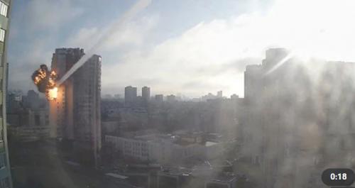 युक्रेनको आवासीय भवनमाथि रुसद्वारा मिसाइल आक्रमण