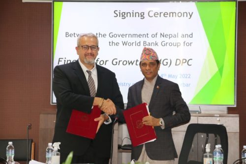 नेपाल सरकार र विश्व बैंकबीच १५ करोड अमेरिकी डलर बराबरको आयोजनामा हस्ताक्षर