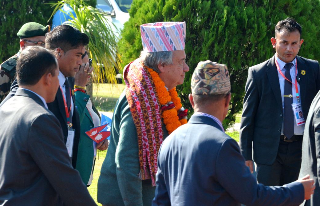 महासचिव गुटेरेस लुम्बिनी जाँदै, प्रधानमन्त्रीसहितको टोलीले स्वागत गर्ने