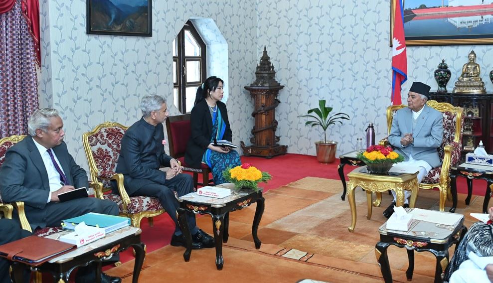 राष्ट्रपति पौडेलसँग भारतीय विदेशमन्त्रीको भेट, आपसी सहकार्यबारे छलफल