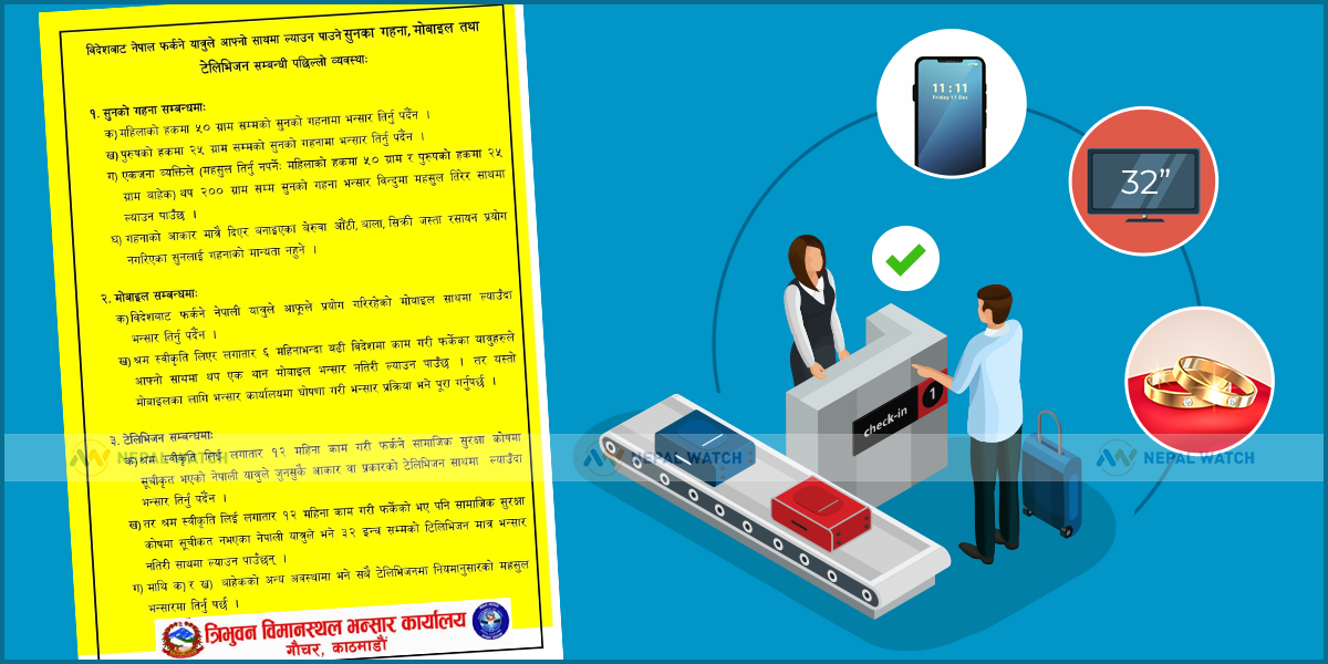 विदेशबाट फर्किँदै हुनुहुन्छ? थाहा पाउनुस् कुनकुन सामान ल्याउन पाइन्छ