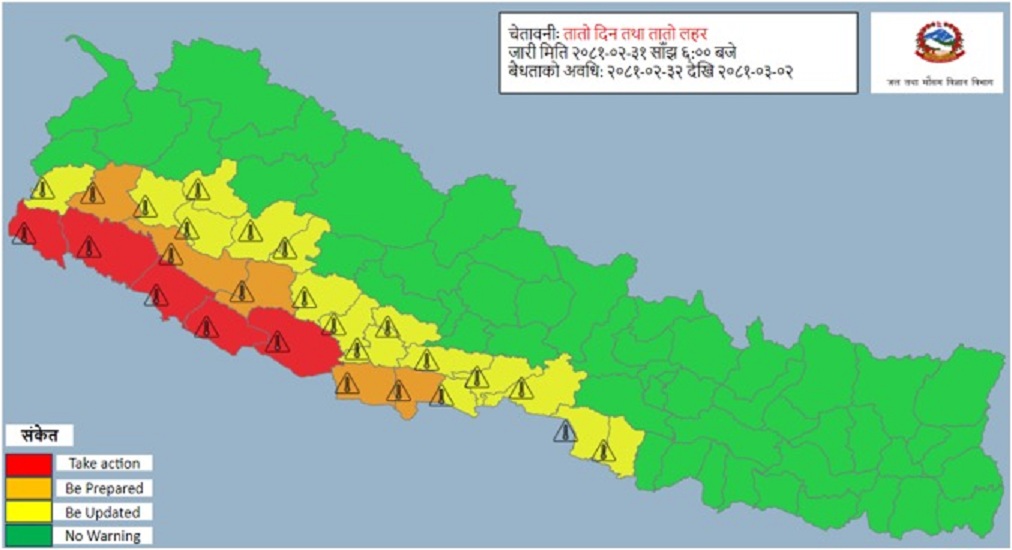 पूर्वमा बाढी–पहिरो, उपत्यका र पश्चिममा उच्च गर्मी