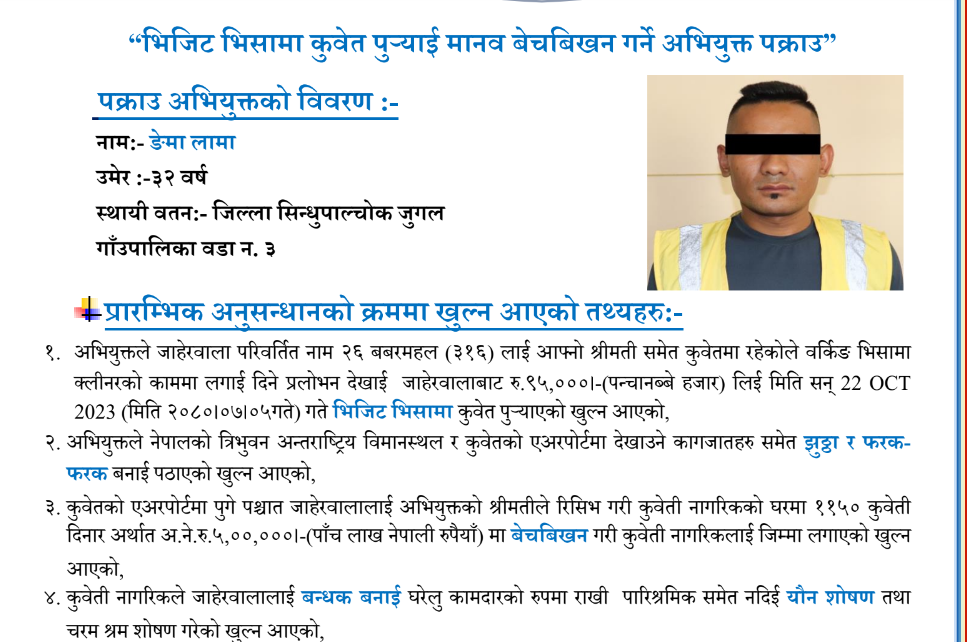 भिजिट भिसामा कुवेत लगेर बिक्रि