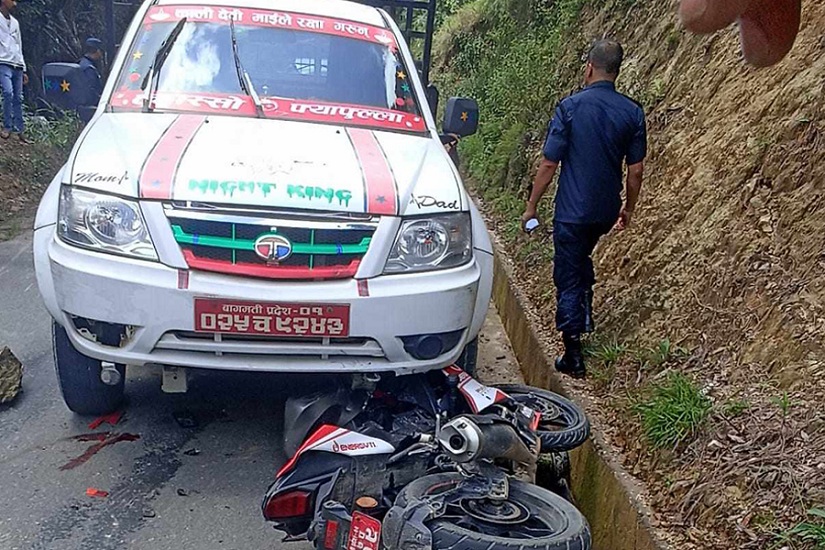 नागार्जुनमा भएको दुर्घटनामा मोटरसाइकल चालकको मृत्यु