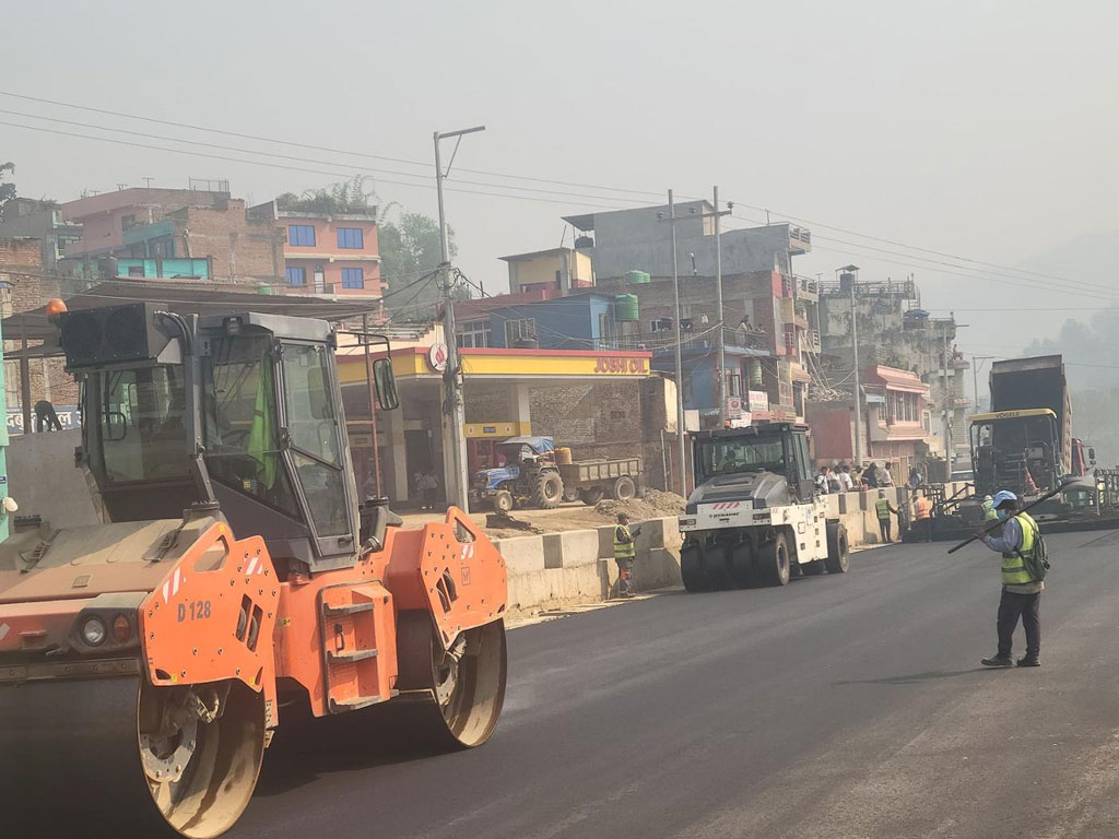 मुग्लिन पोखरा सडक विस्तार-पश्चिम खण्डमा ५३ प्रतिशत काम सकियो