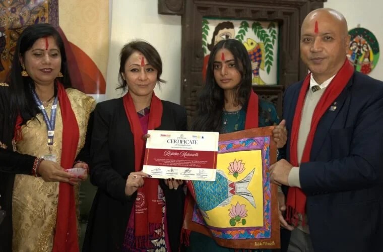 काठमाडौँमा मिथिला चित्रकला तालिम