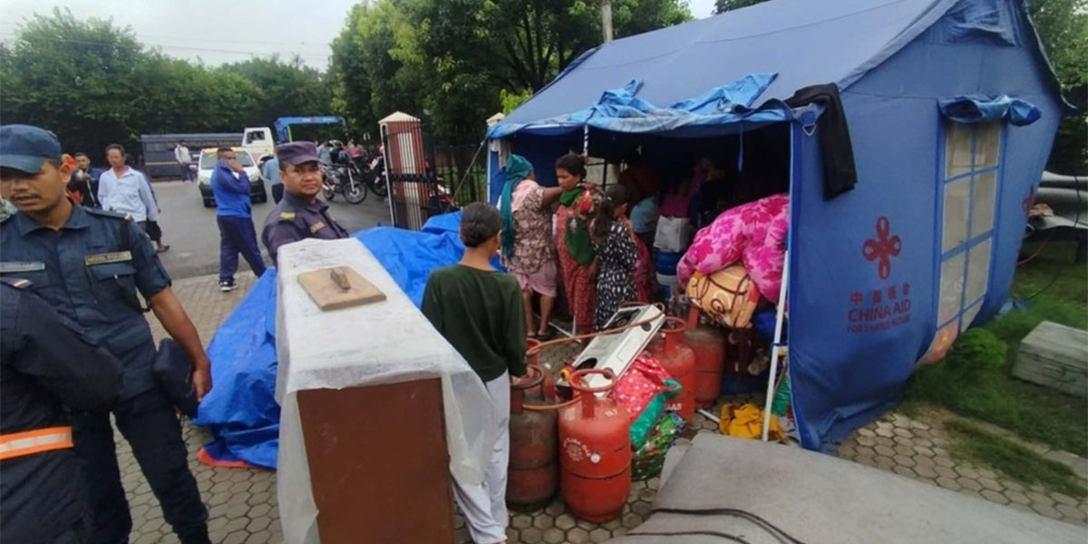 बागमतीको बाढीले कीर्तिपुरको राधास्वामी सत्संगस्थित होल्डिङ सेन्टर जलमग्न