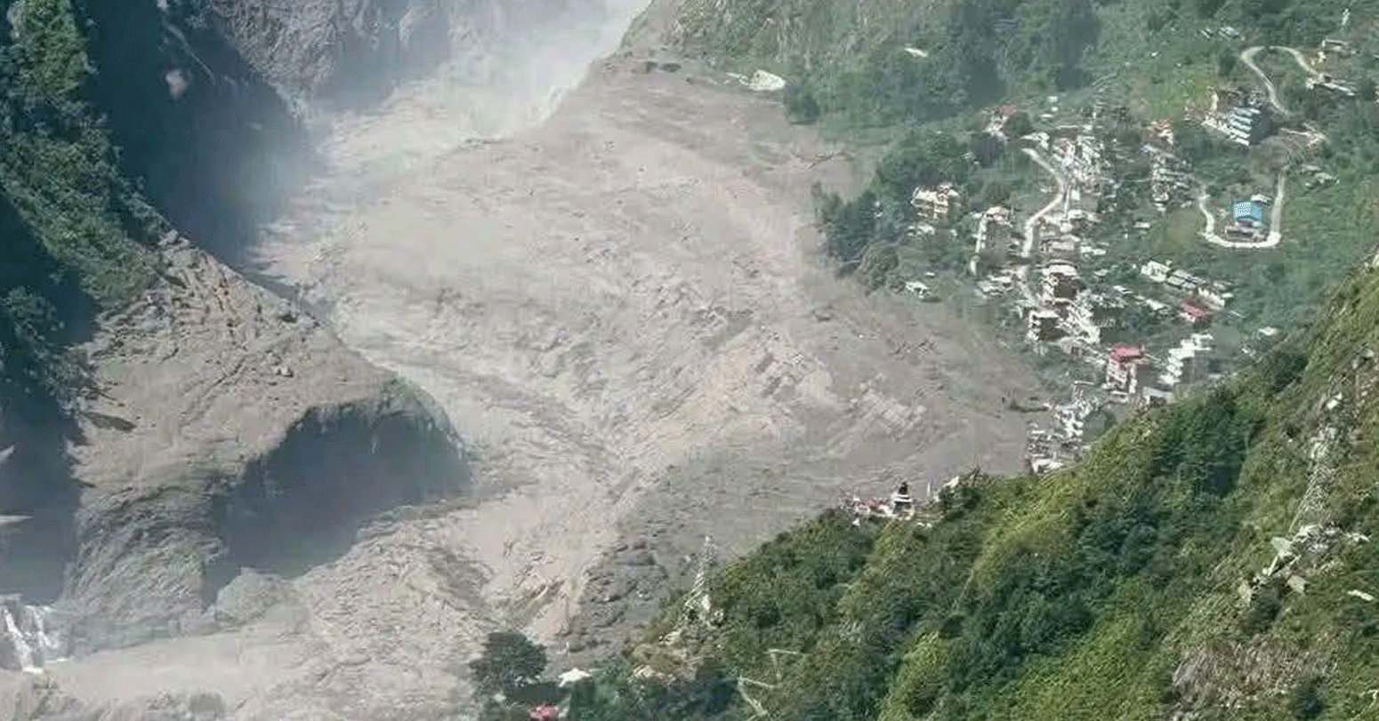 ताल फुटेपछिको बाढी रसुवाको स्याफ्रुबेसी आइपुग्यो, उच्च सतर्कता अपनाउन आग्रह